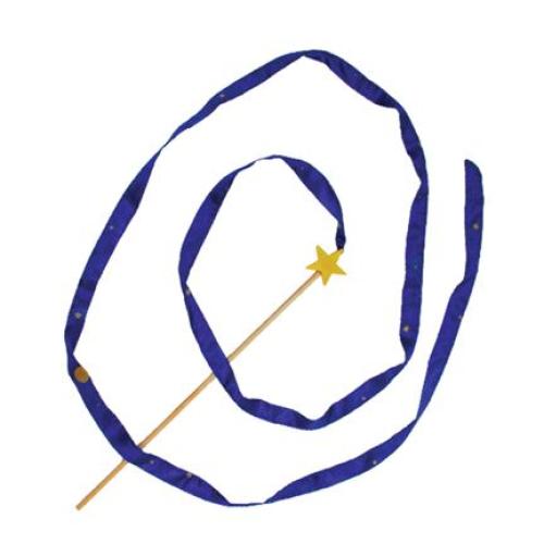Kouzelná hůlka velká (30cm) se stuhou (275cm), hvězdná s hvězdou