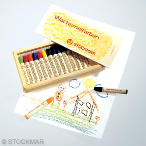 Voskové PASTELKY 16ks, dřevěná krabička