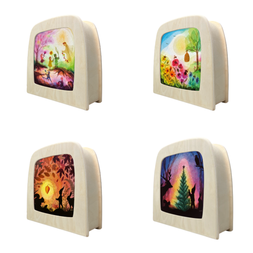 Lampa se sadou stínítek Skřítci a květiny