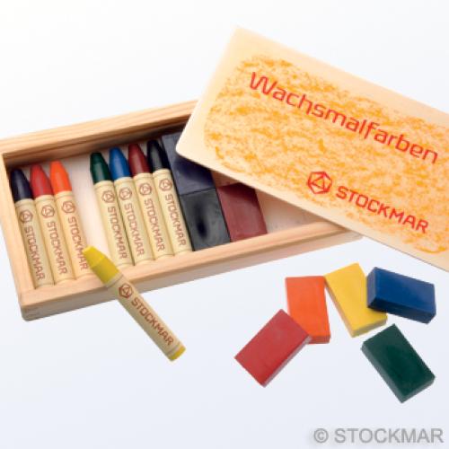 Kombinovaná sada 8 bločků+8 pastelek, dřevěná krabička