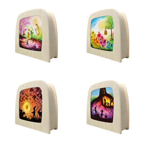 Lampa se sadou stínítek Skřítci a květiny